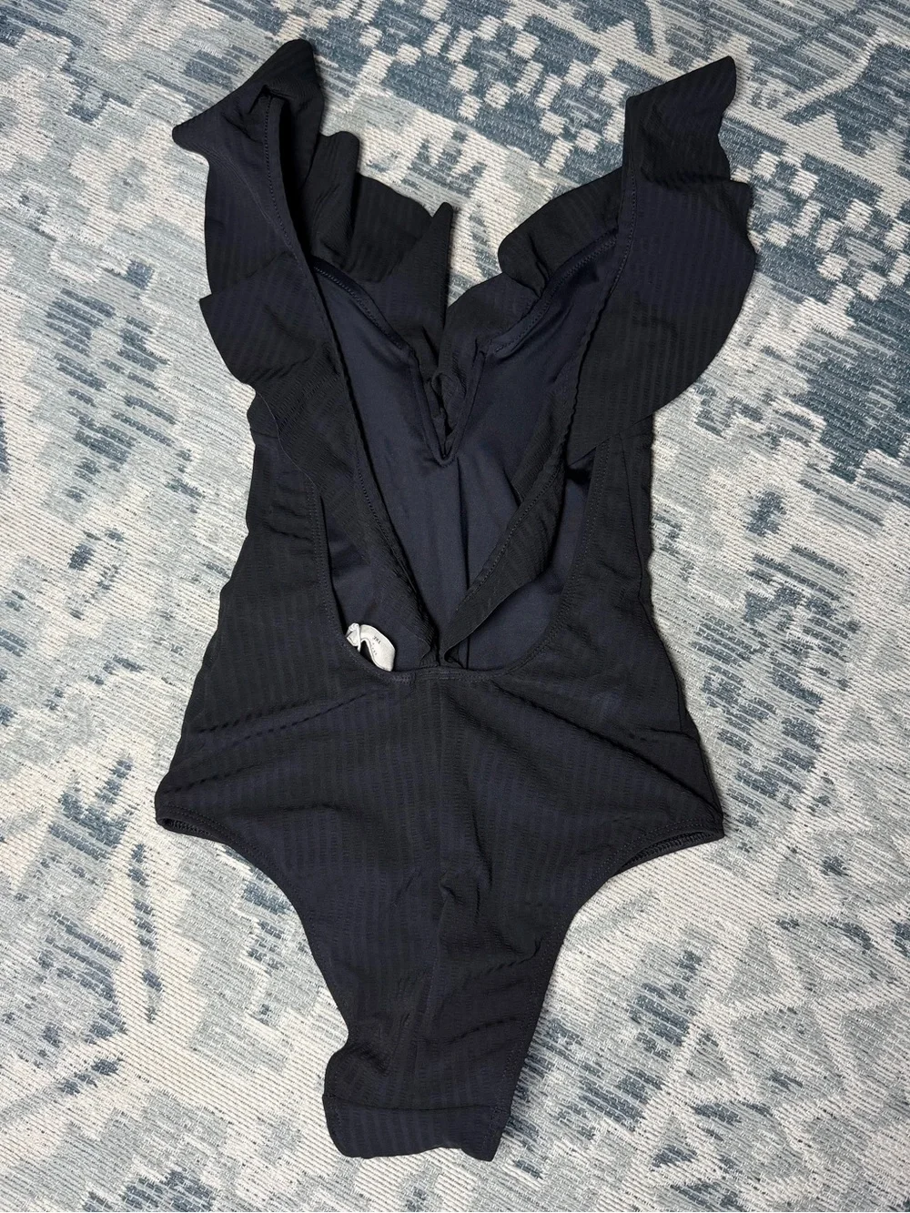 NWT! Sezane x Ysé Size US 2 • Black Ruffle One Piece Swimsuit.